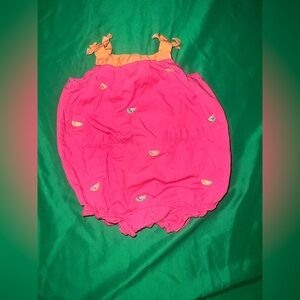 Carter's Orange and Pink Baby Romper Outfit 3 Months